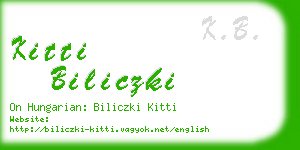 kitti biliczki business card